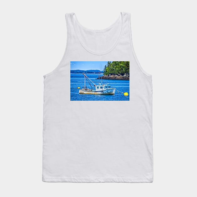 Lobster Boat at Anchor Tank Top by Gestalt Imagery